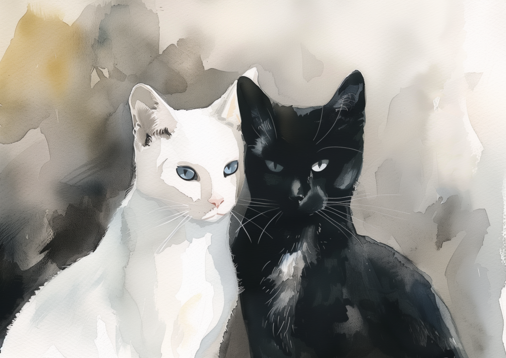 Black and white cats