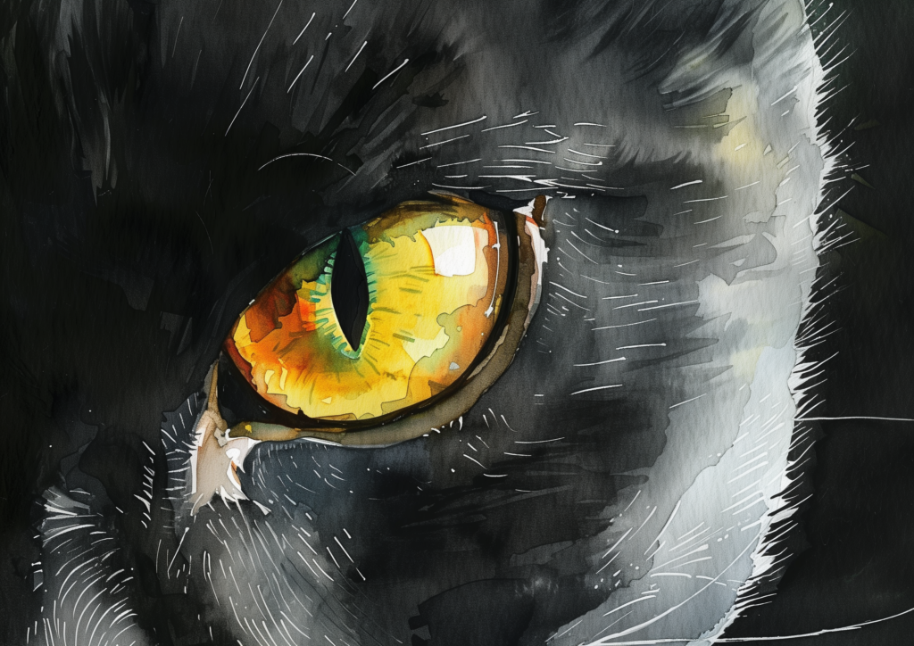 Black cat eye close up